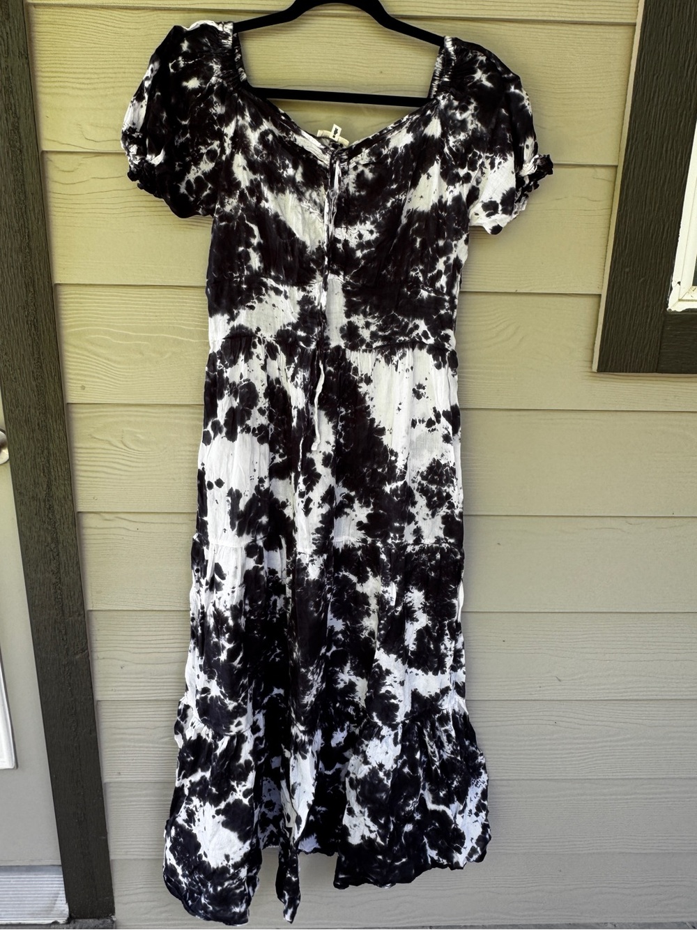 Earthbound Tie-Dye Smocked Waist Boho Maxi Dress festival hippie